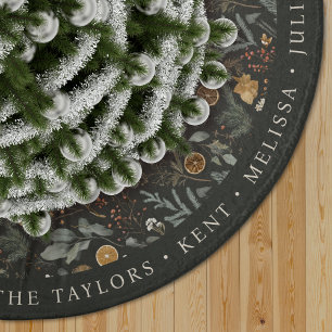 Jupon De Sapin En Polyester Brossé Moody Winter Botanical Motif Monogramme