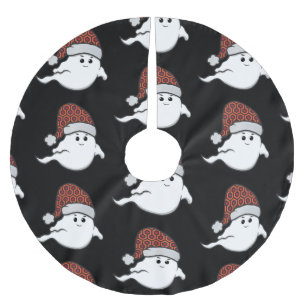 Jupon De Sapin En Polyester Brossé moquette d'hôtel éffrayant fantôme de Noël