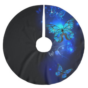 Jupon De Sapin En Polyester Brossé Morpho Butterfly in the Dark Background