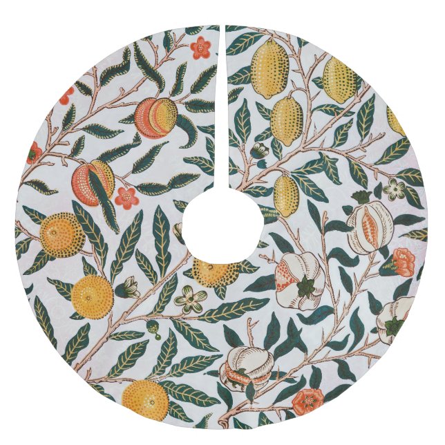 Jupon De Sapin En Polyester Brossé Morris Light Background Antique Pomegrana Pattern (Devant)