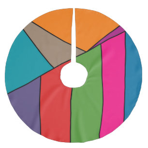 Jupon De Sapin En Polyester Brossé MOSAIC rayures triangles couleur III + vos idées