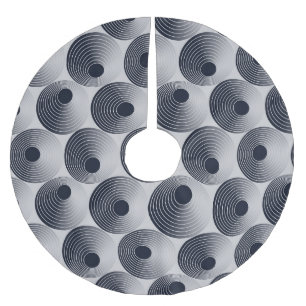 Jupon De Sapin En Polyester Brossé Mosaïque argent-noir : texture des anneaux concent