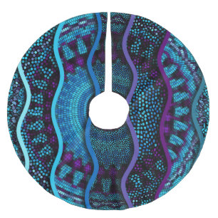 Jupon De Sapin En Polyester Brossé Mosaïque ornée : Secours Vagues Texture.