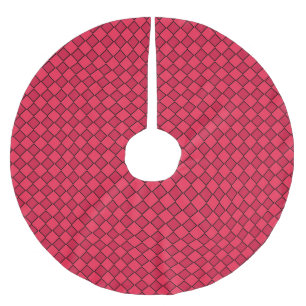 Jupon De Sapin En Polyester Brossé Motif à carreaux diamant rouge et noir