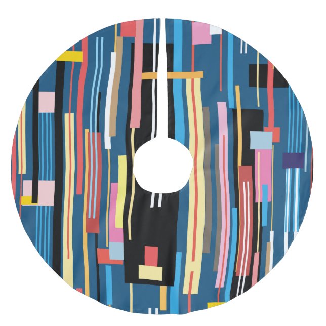 Jupon De Sapin En Polyester Brossé Motif Abstrait Bright Stripe (Devant)