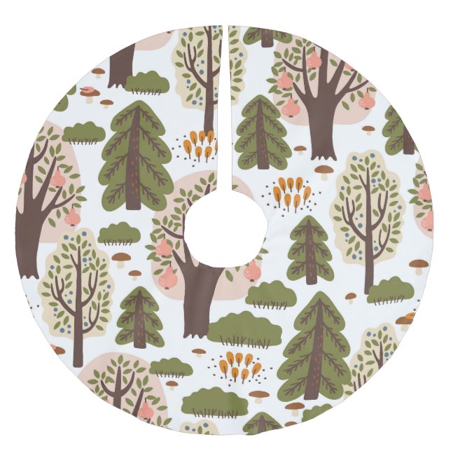 Jupon De Sapin En Polyester Brossé Motif Abstrait de la forêt d'automne (Devant)