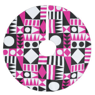 Jupon De Sapin En Polyester Brossé Motif abstrait moderne du milieu du siècle.