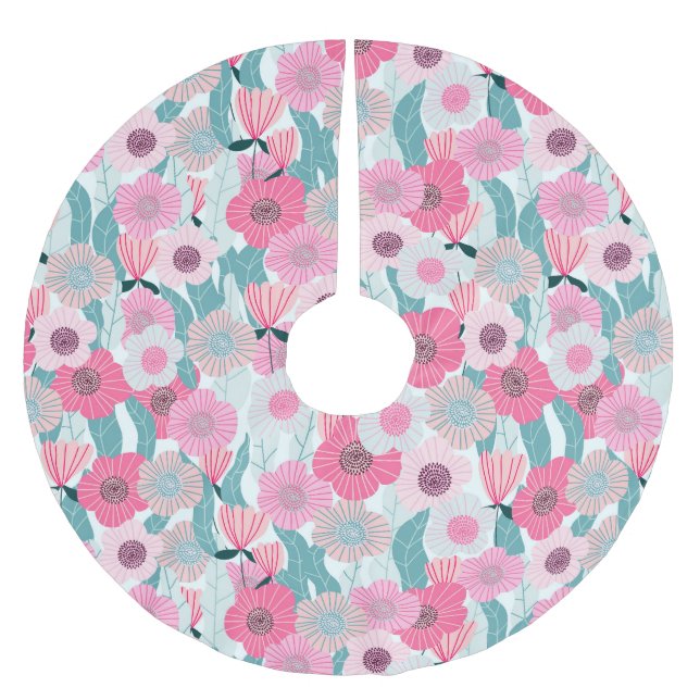 Jupon De Sapin En Polyester Brossé Motif Abstrait Pastel Pink (Devant)