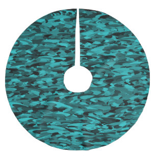 Jupon De Sapin En Polyester Brossé Motif Abstrait Sarcelle Noir