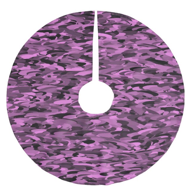 Jupon De Sapin En Polyester Brossé Motif Abstrait Violet Noir (Devant)