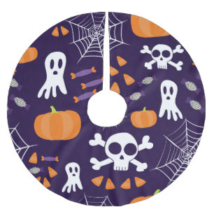 Jupon De Sapin En Polyester Brossé Motif amusant d'Halloween