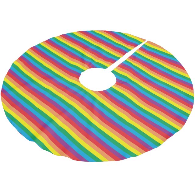 Jupon De Sapin En Polyester Brossé Motif arc-en-ciel simple (Angle)