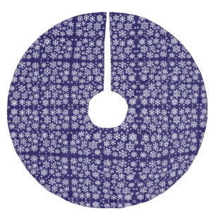 Jupon De Sapin En Polyester Brossé Motif avec flocons de neige