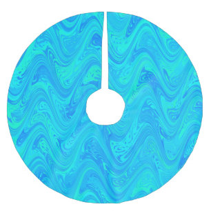 Jupon De Sapin En Polyester Brossé Motif bleu vert marbré