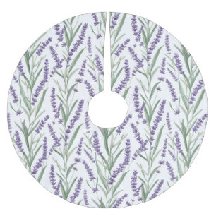 Jupon De Sapin En Polyester Brossé Motif botanique à la lavande