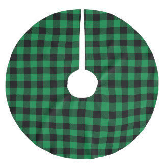 Jupon De Sapin En Polyester Brossé Motif carreau de bœuf vert et noir