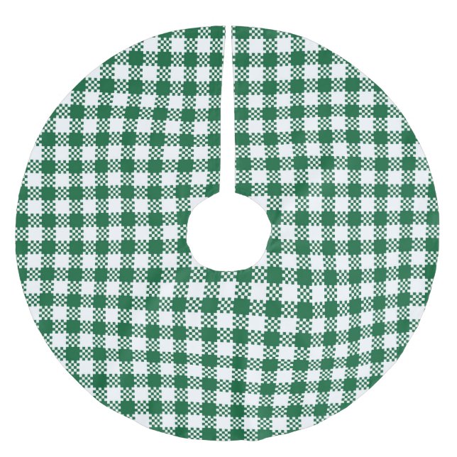 Jupon De Sapin En Polyester Brossé Motif carreau de ferme vert blanc rustique buffalo (Devant)