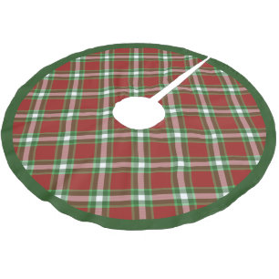 Jupon De Sapin En Polyester Brossé Motif carreaux bûcheron rouge vert blanc