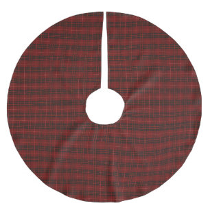 Jupon De Sapin En Polyester Brossé Motif carreaux rouges dessinés à la main