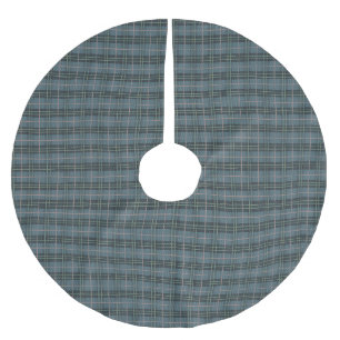 Jupon De Sapin En Polyester Brossé Motif carreaux tartan bleu poussiéreux dessiné à l