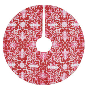 Jupon De Sapin En Polyester Brossé Motif chinois Art Nouveau - Rouge profond