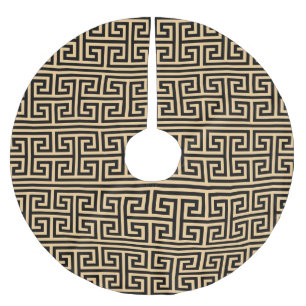 Jupon De Sapin En Polyester Brossé Motif Clé Carrée Méandre Grec H Marron