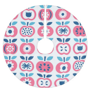 Jupon De Sapin En Polyester Brossé Motif couleur rétro Apple sans couture