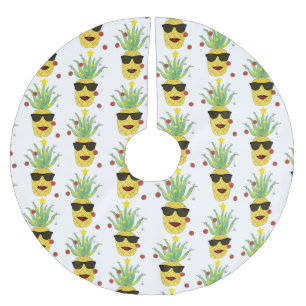 Jupon De Sapin En Polyester Brossé Motif d'ananas tropical amusant