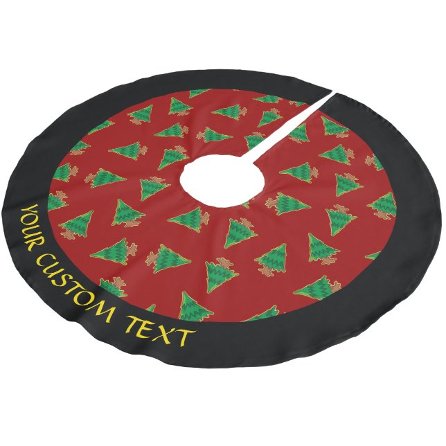 Jupon De Sapin En Polyester Brossé Motif d'arbre de Noël (Angle)