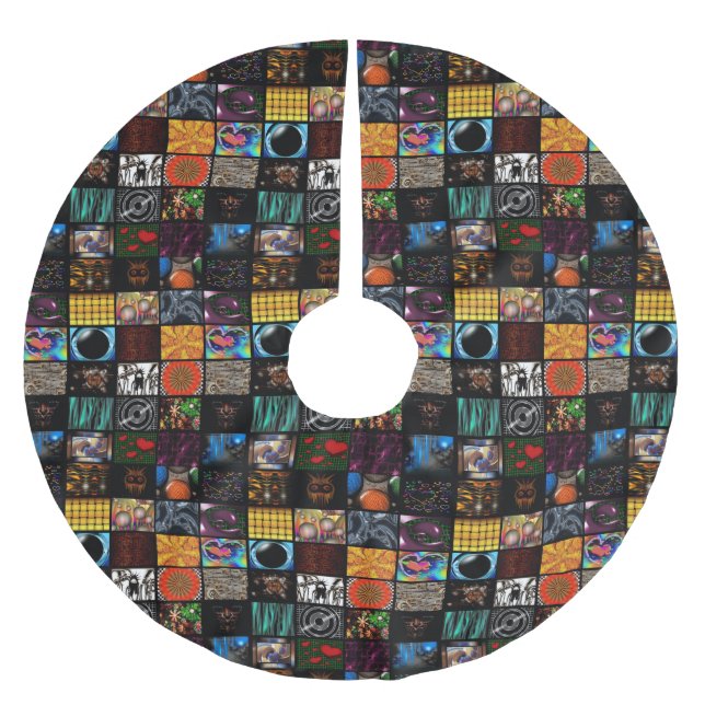 Jupon De Sapin En Polyester Brossé Motif d'arts pop décoratifs (Devant)