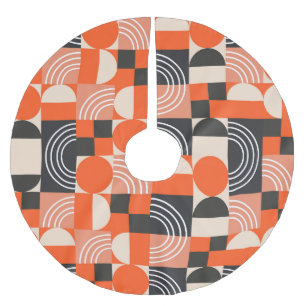 Jupon De Sapin En Polyester Brossé Motif de bloc de couleur géométrique lumineux.