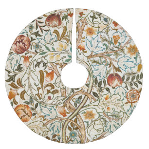 Jupon De Sapin En Polyester Brossé Motif de broderie crewel floral Acanthus Morris