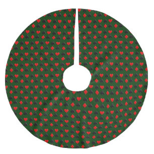 Jupon De Sapin En Polyester Brossé Motif de cartes de poker
