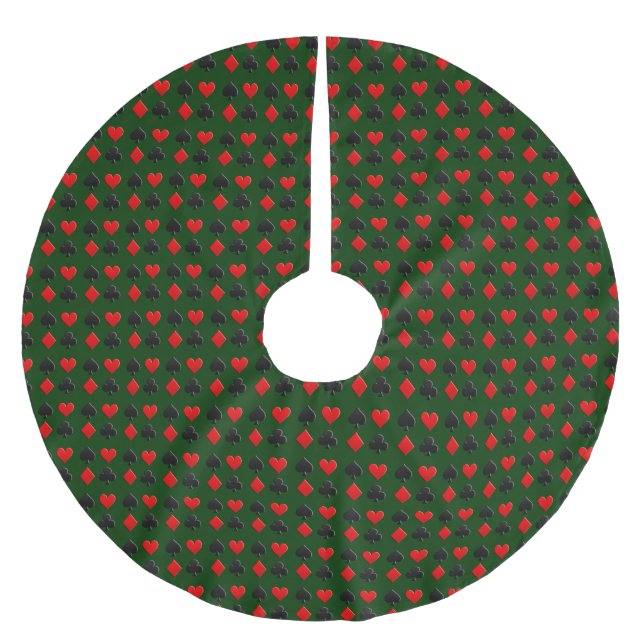 Jupon De Sapin En Polyester Brossé Motif de cartes de poker (Devant)