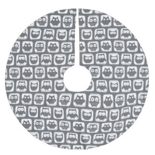 Jupon De Sapin En Polyester Brossé Motif de chou gris et blanc