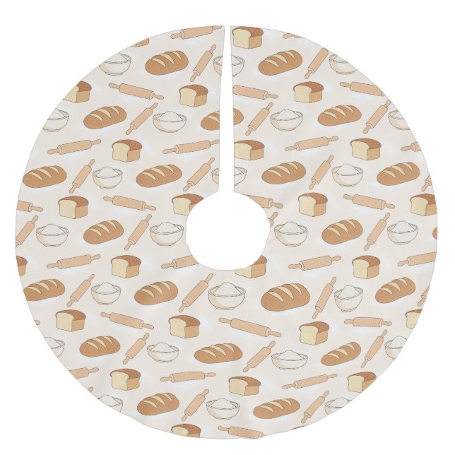Jupon De Sapin En Polyester Brossé Motif de cuisson cosy (Devant)