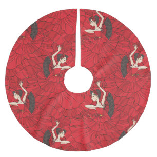 Jupon De Sapin En Polyester Brossé Motif de danse vintage Tango Flamenco