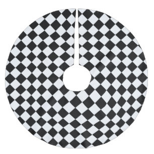 Jupon De Sapin En Polyester Brossé Motif de diamants noir et blanc par Shirley Taylor