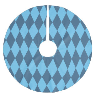 Jupon De Sapin En Polyester Brossé Motif de drapeau en losanges de Bavière bleue