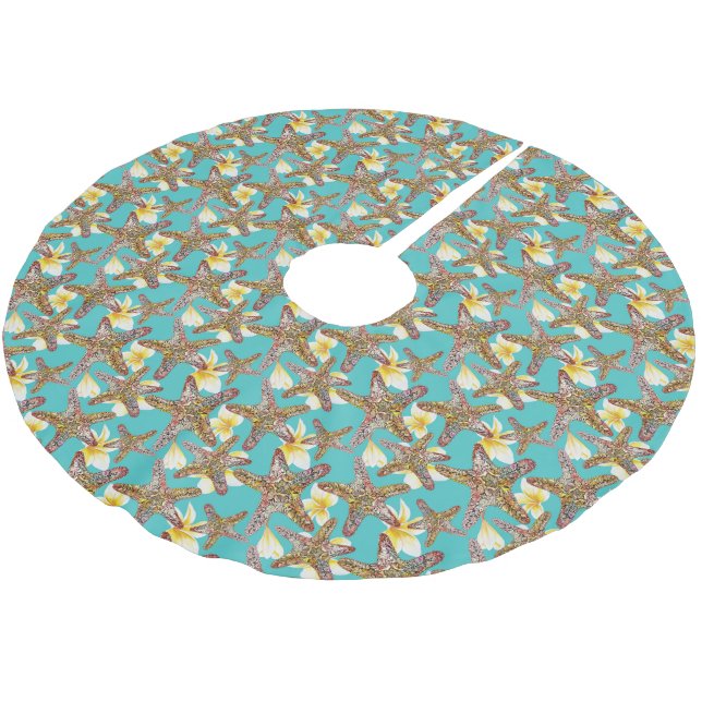 Jupon De Sapin En Polyester Brossé Motif de fantaisie d'étoiles de mer (Angle)