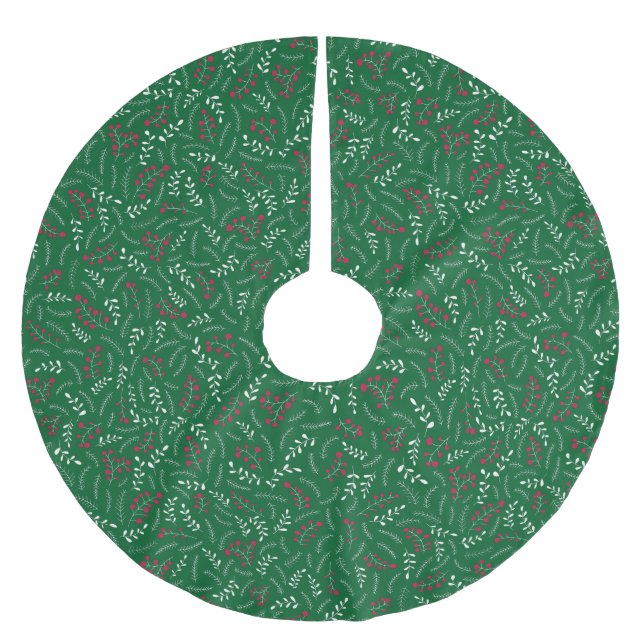 Jupon De Sapin En Polyester Brossé Motif de feuillage rustique vert chasseur de ferme (Devant)