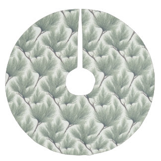 Jupon De Sapin En Polyester Brossé Motif de feuille d'arbre d'Acacia Tamarix sans cou