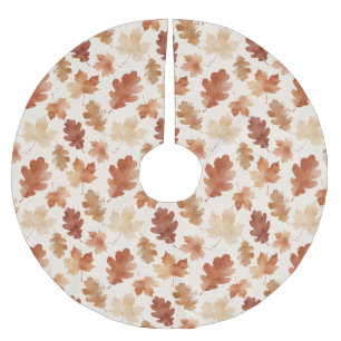 Jupon De Sapin En Polyester Brossé Motif de feuille d'automne confortable