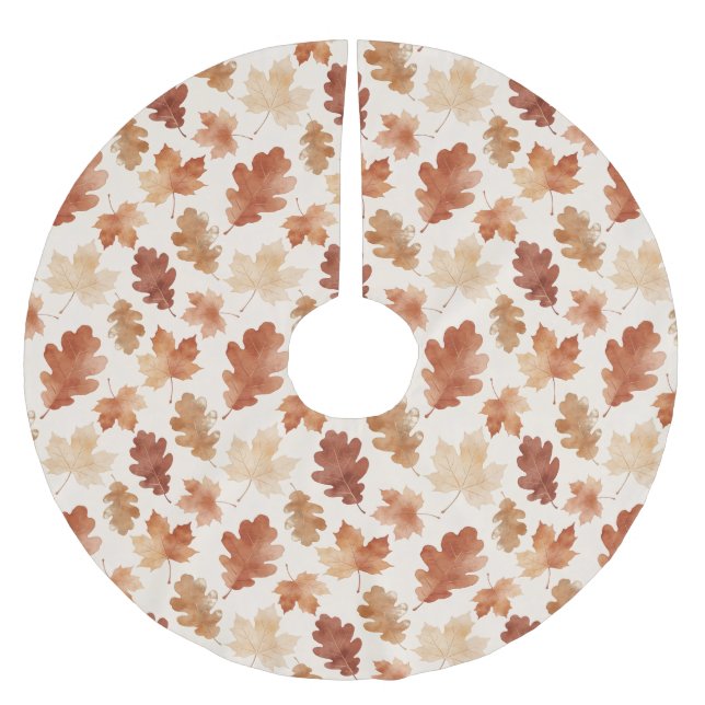 Jupon De Sapin En Polyester Brossé Motif de feuille d'automne confortable (Devant)