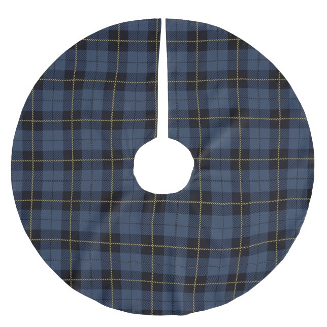 Jupon De Sapin En Polyester Brossé Motif de flanelle bleue (Devant)