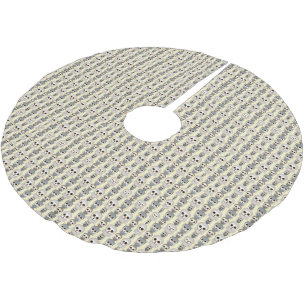 Jupon De Sapin En Polyester Brossé Motif de hiboux adorables sur fond jaune clair