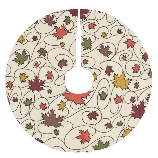 Jupon De Sapin En Polyester Brossé Motif de la feuille d'érable à boudin (Devant)