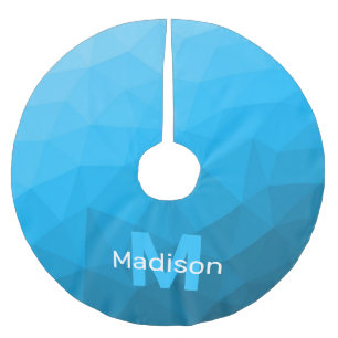 Jupon De Sapin En Polyester Brossé Motif de maillage géométrique cyan bleu clair