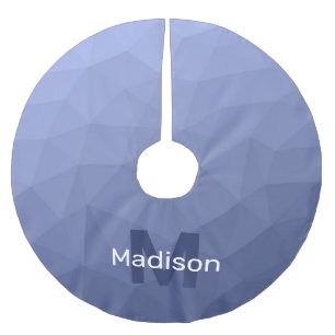 Jupon De Sapin En Polyester Brossé Motif de maillage géométrique gris bleu