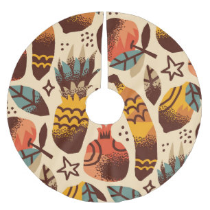 Jupon De Sapin En Polyester Brossé Motif de mélange de fruits tropicaux colorés